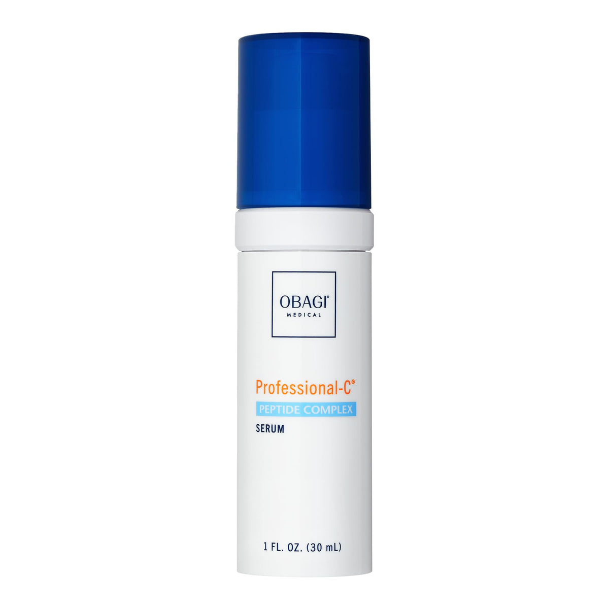 Obagi Professional-C Peptide Serum bottle with dropper for radiant, even-toned skin.