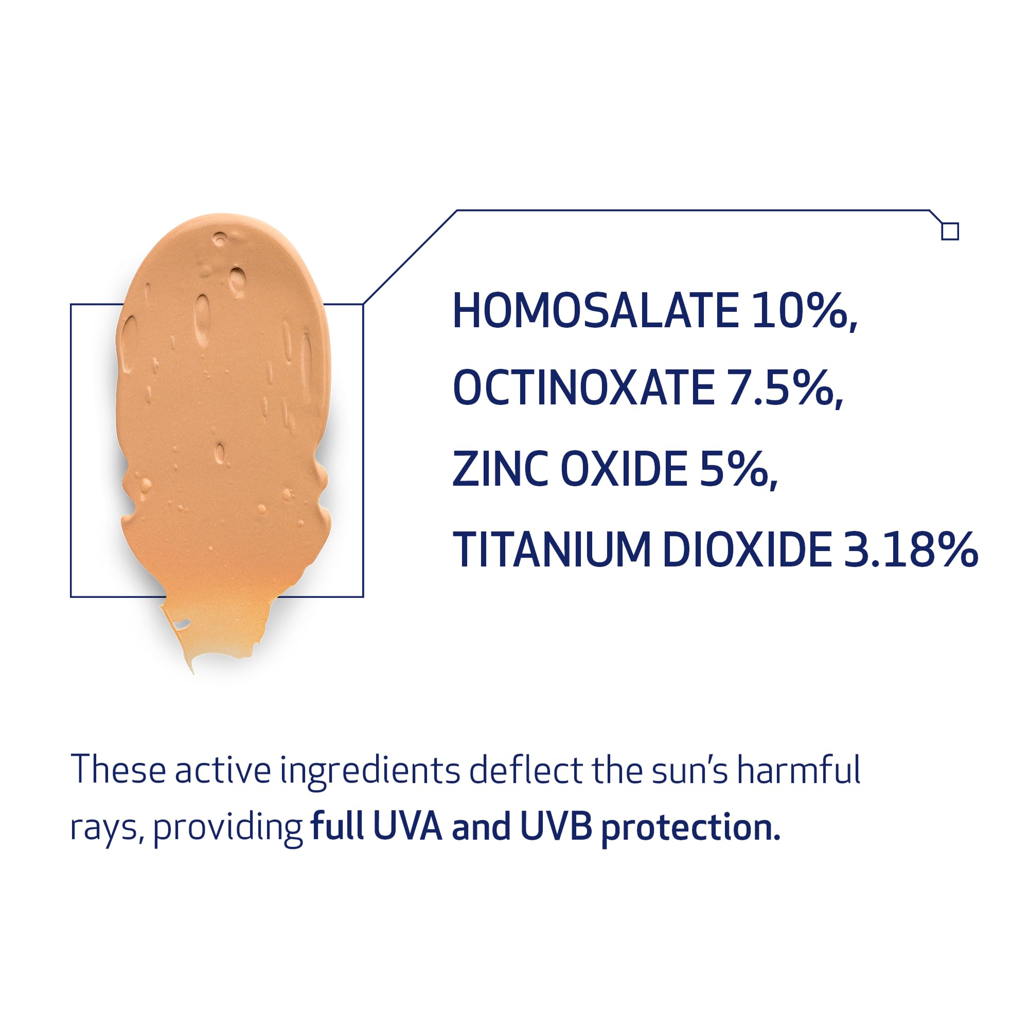 Contains mineral filters deflecting UVA/UVB rays for broad spectrum coverage.