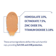 Contains mineral filters deflecting UVA/UVB rays for broad spectrum coverage.