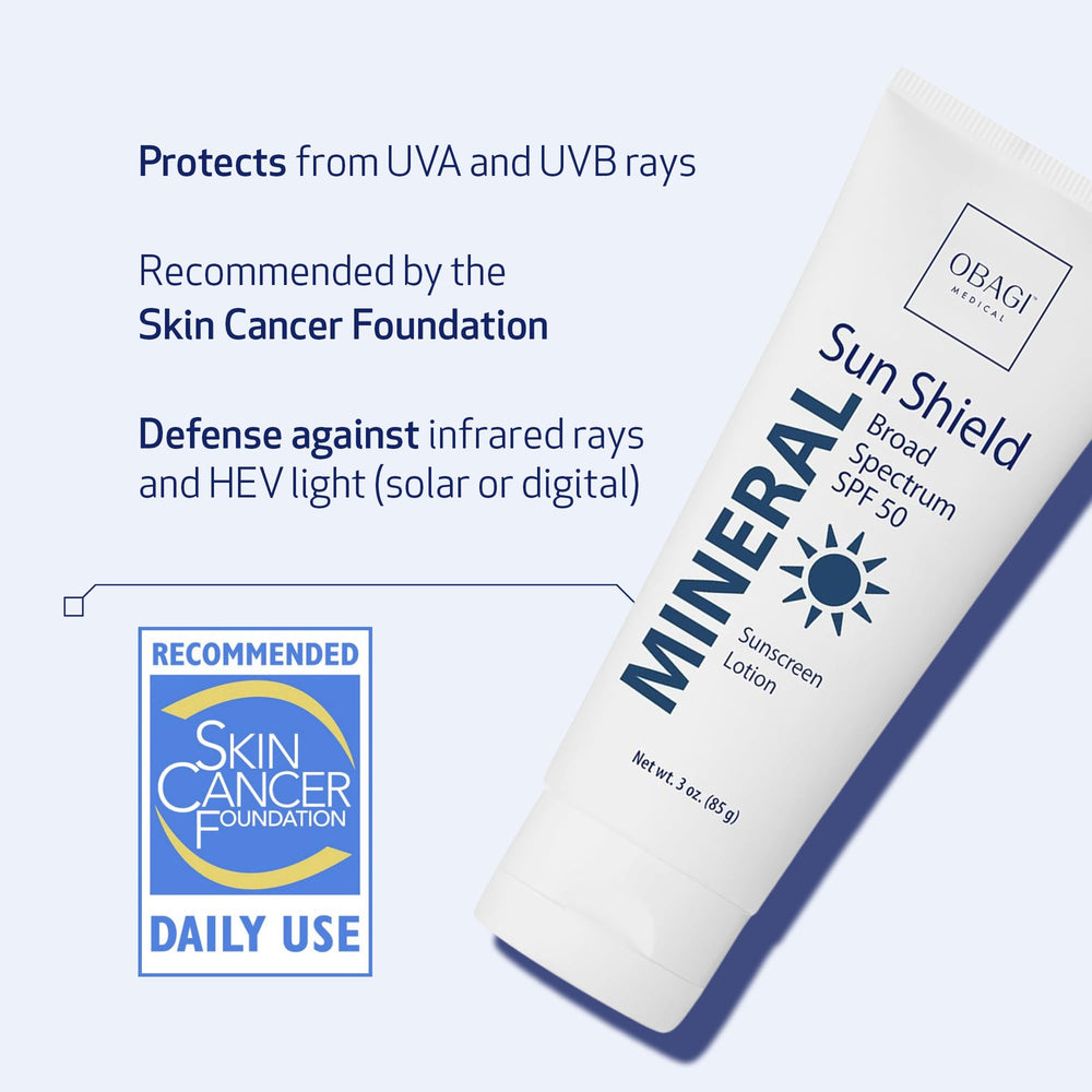 Obagi Sun Shield application scene demonstrating quick blend for daily sun protection.