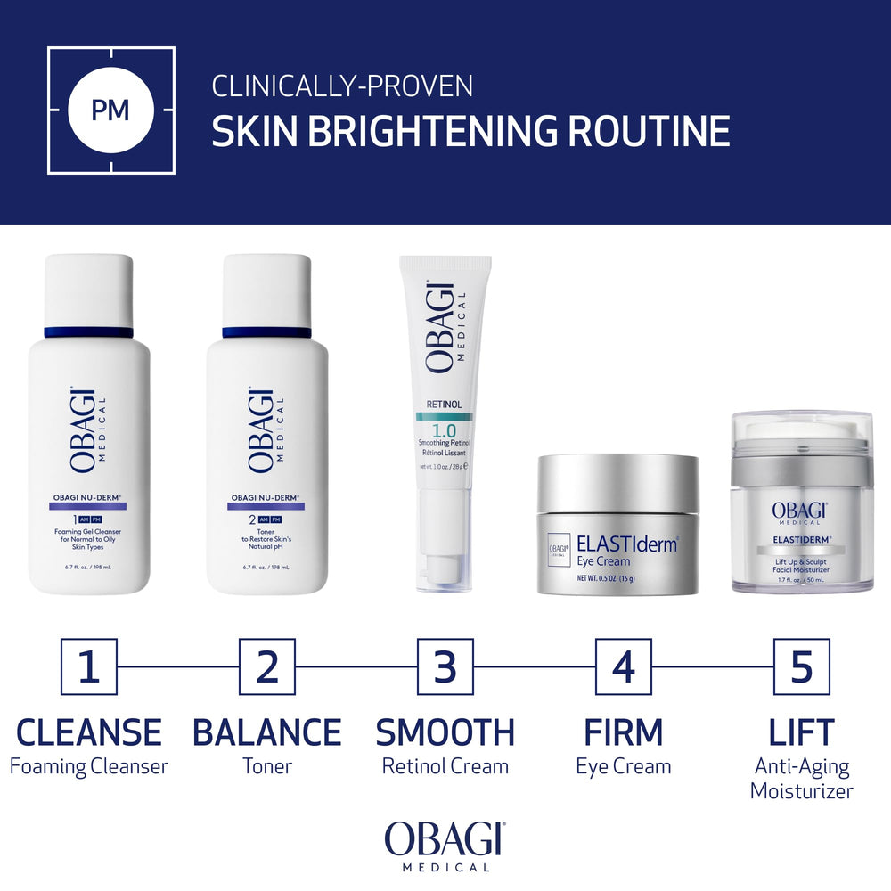 Application swirl of Obagi360 Retinol 1.0 Cream on skin for nightly routine.