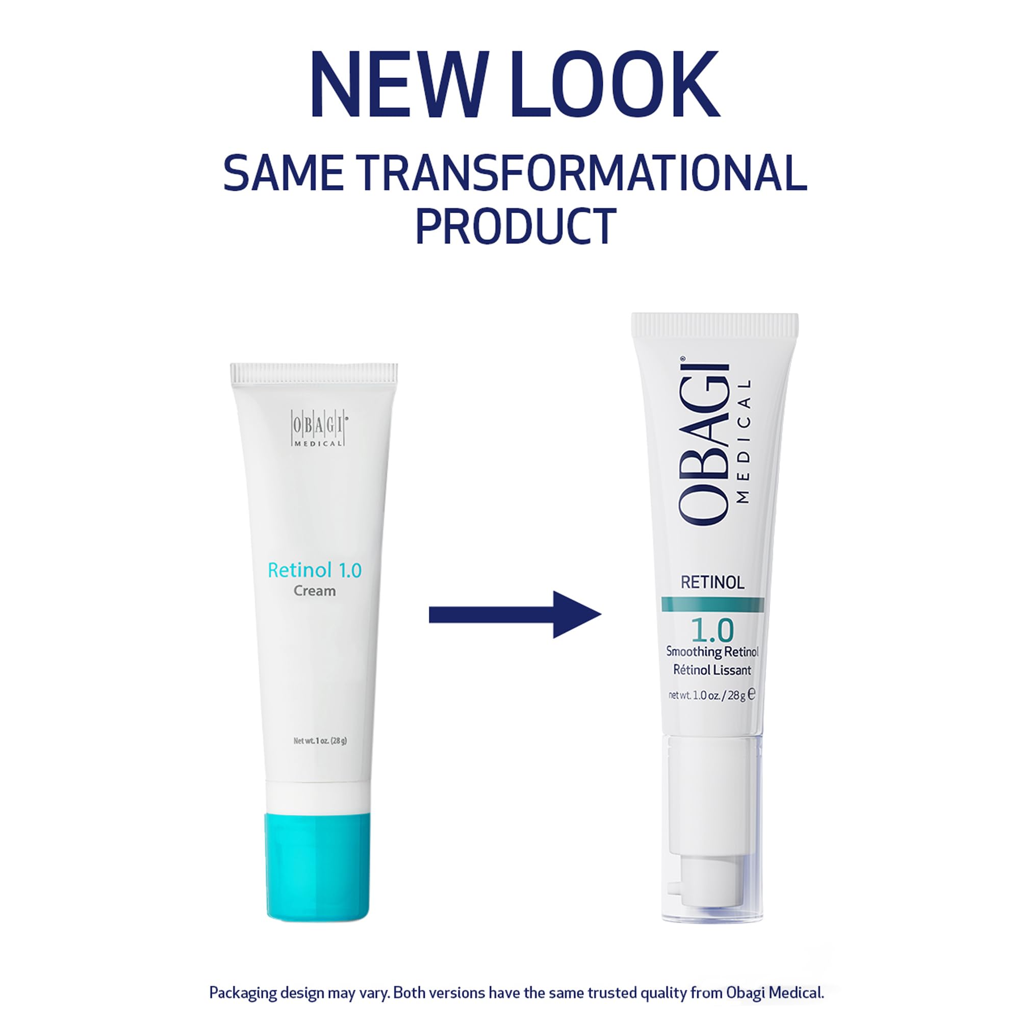 Obagi360 Retinol 1.0 Cream tube angled view, refined packaging for daily use.