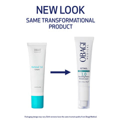 Obagi360 Retinol 1.0 Cream tube angled view, refined packaging for daily use.
