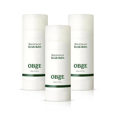 OBgE Blackhead Scrub Balm stick close-up for portable cleansing and gentle exfoliation.