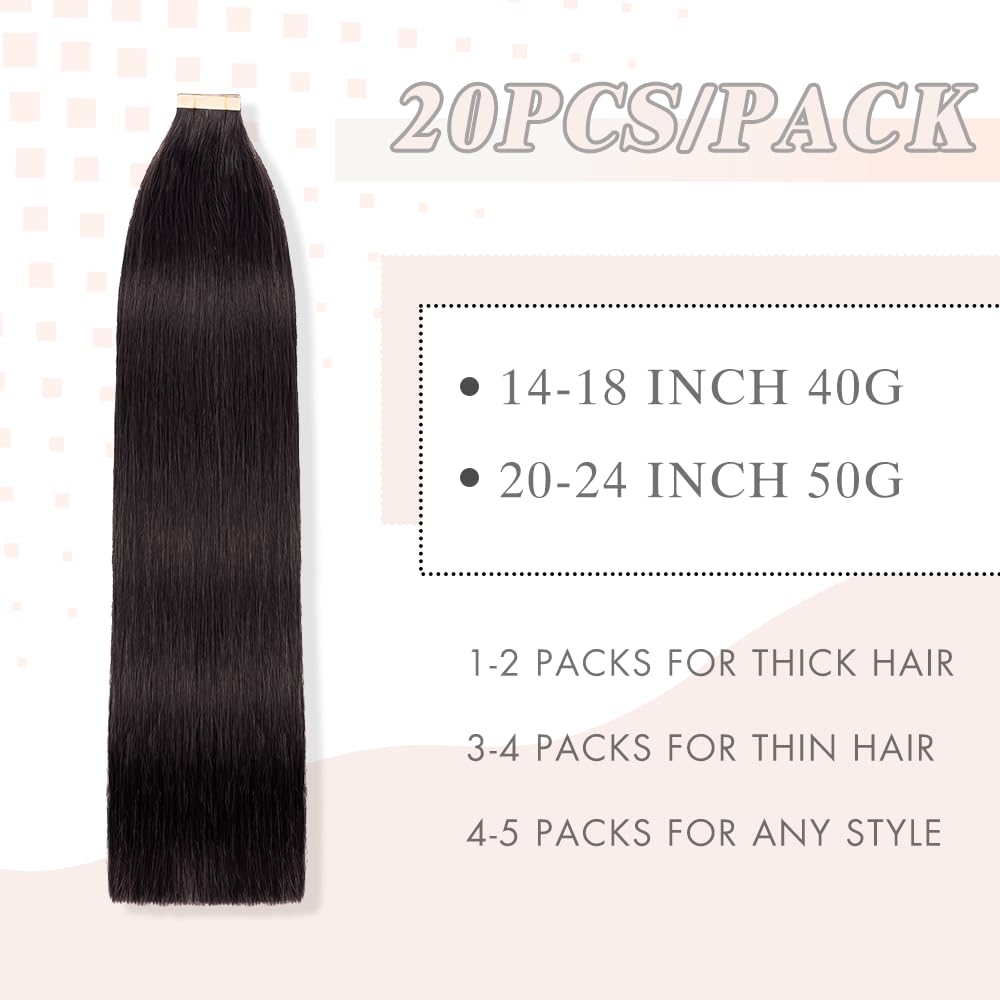 OBHD skin-weft tape extensions with invisible adhesive for a discreet finish