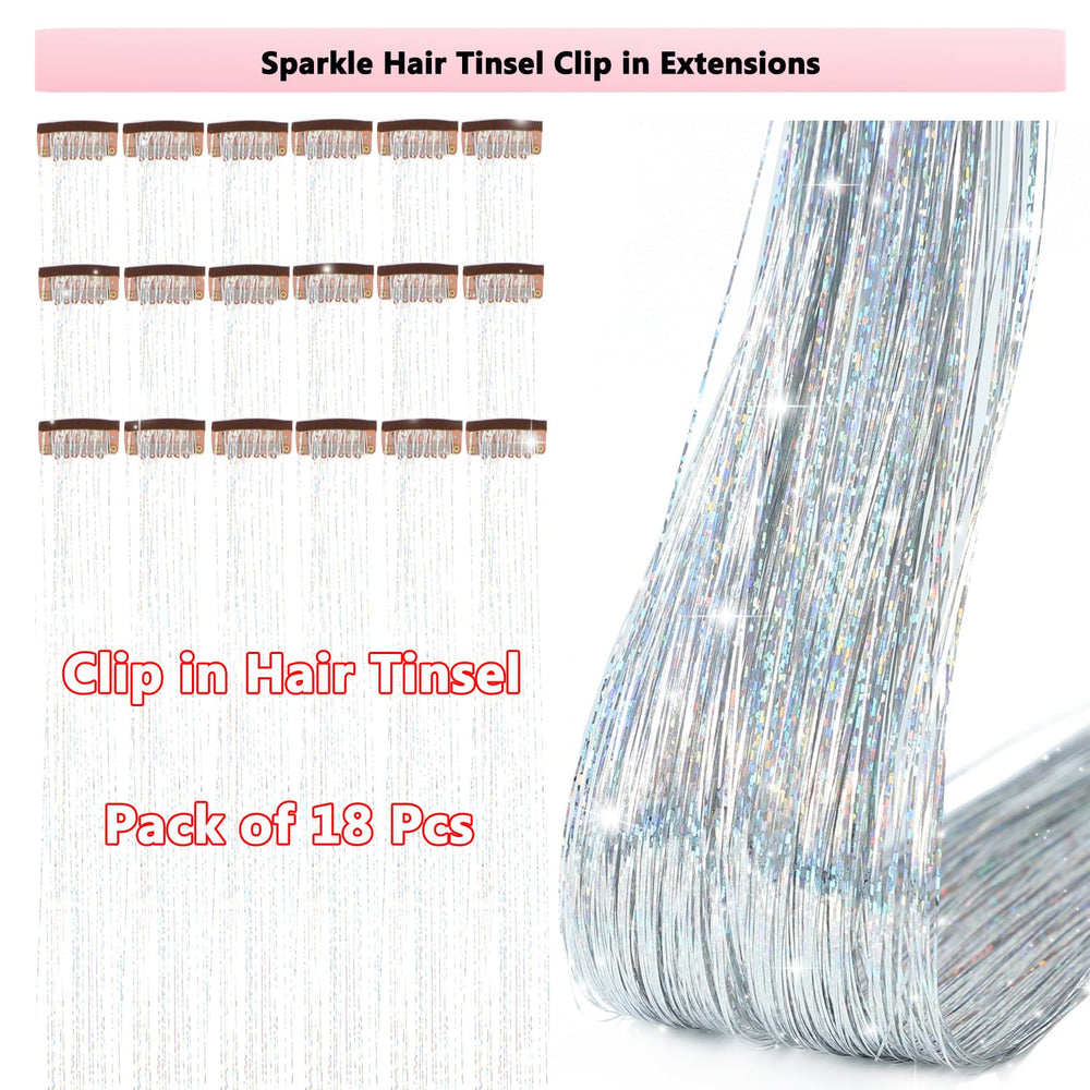 Obinying hair tinsel pack colorful strands add vibrant shine for party-ready hair