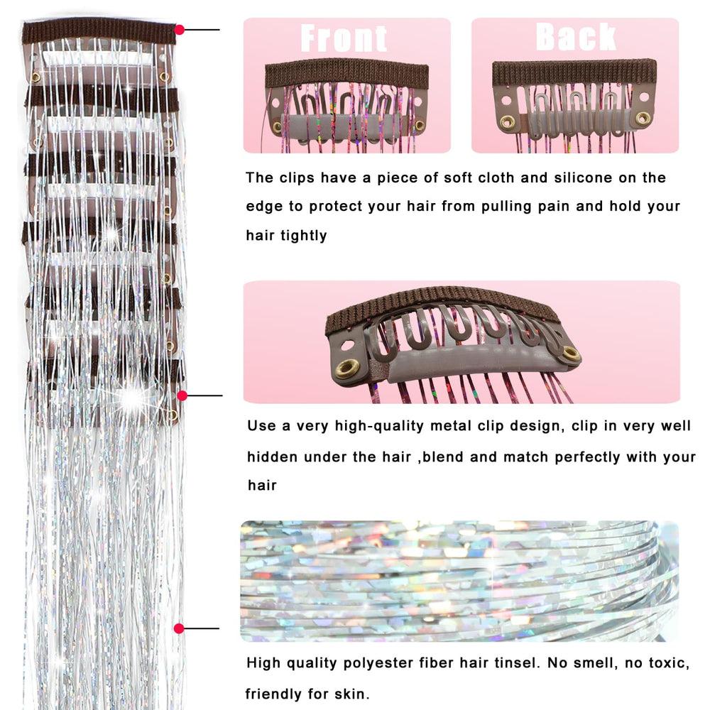 Obinying hair tinsel pack lightweight design blends with hair for daily shimmer
