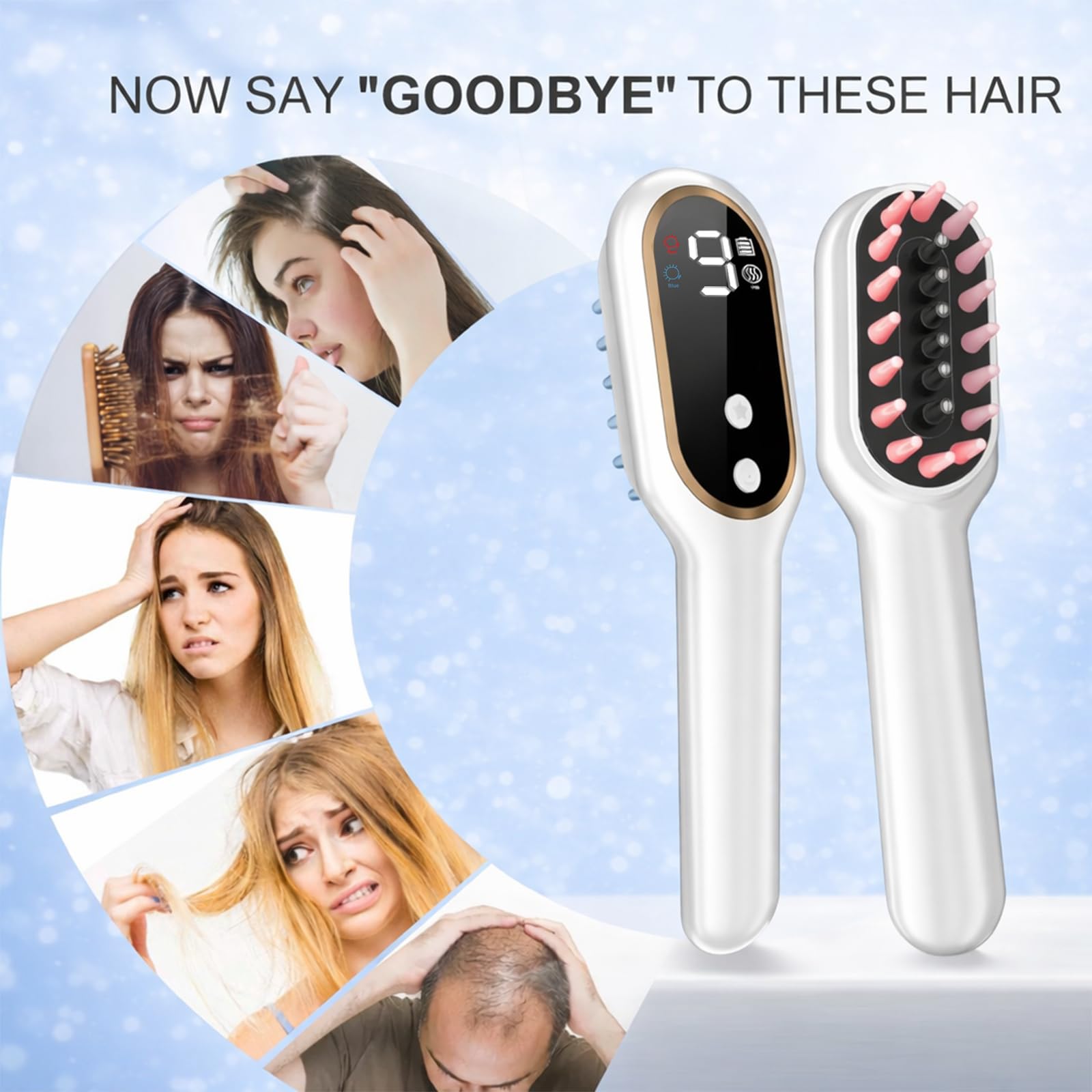Obiredk Laser Hair Growth Comb one-button operation for simple at-home sessions.