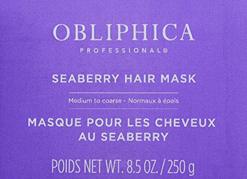 Obliphica Seaberry Hair Mask ingredients label with omega blend
