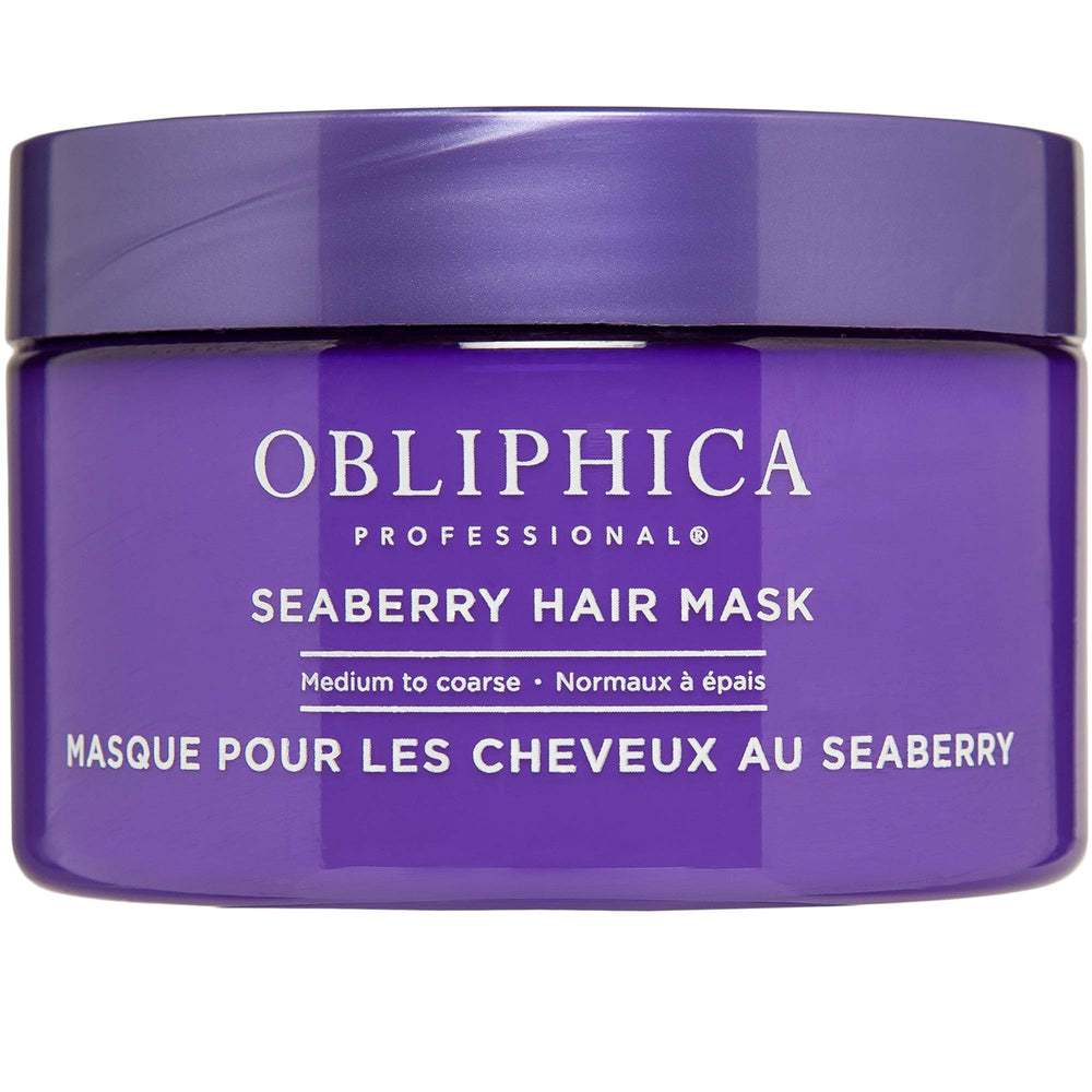 Obliphica Seaberry Hair Mask jar for deep conditioning and moisture