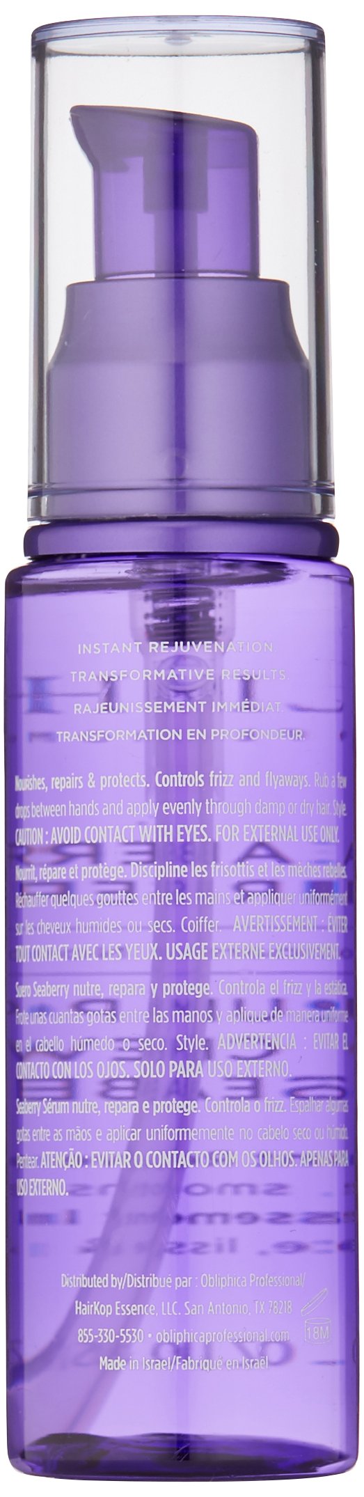 Obliphica Seaberry Leave-In Serum on wet hair to tame frizz