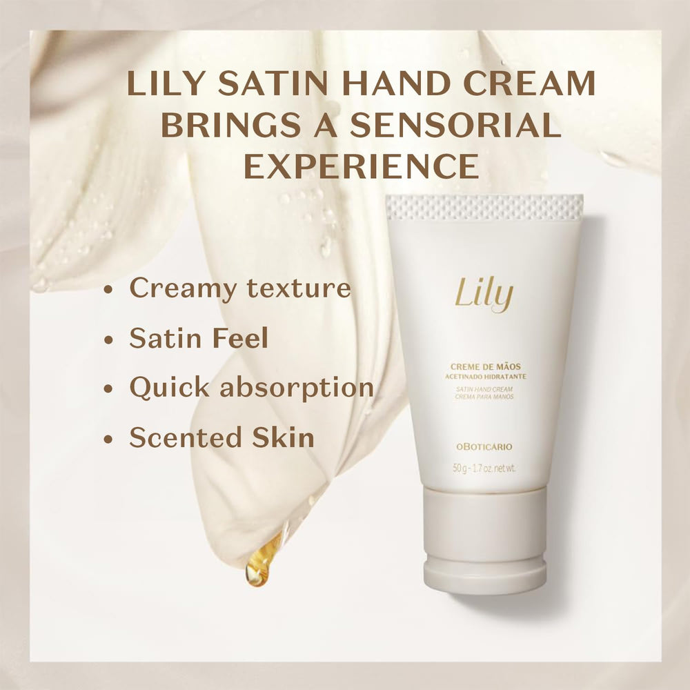 Texture close-up of Lily Satin Hand Cream showing creamy, velvety feel.