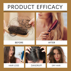 OBRVE hair-growth action visual suggesting strengthening roots and healthier appearance.