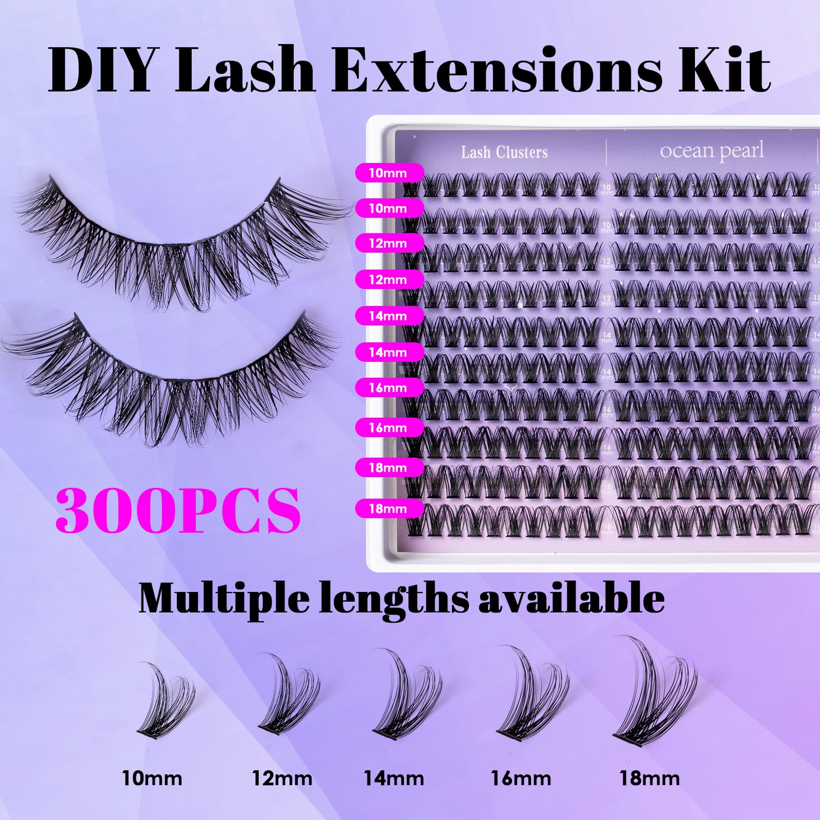 Ocean Pearl lash cluster tweezers enable precise placement.