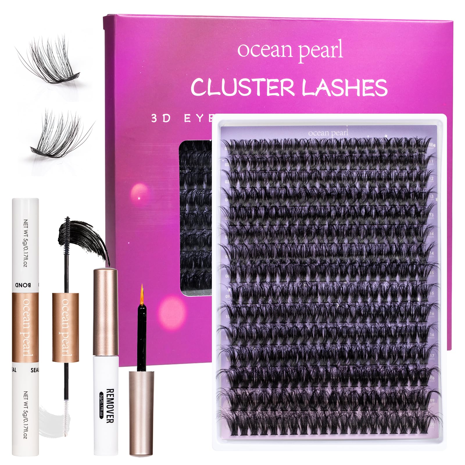 Ocean Pearl lash clusters 10mm for natural daily enhancement and comfort.