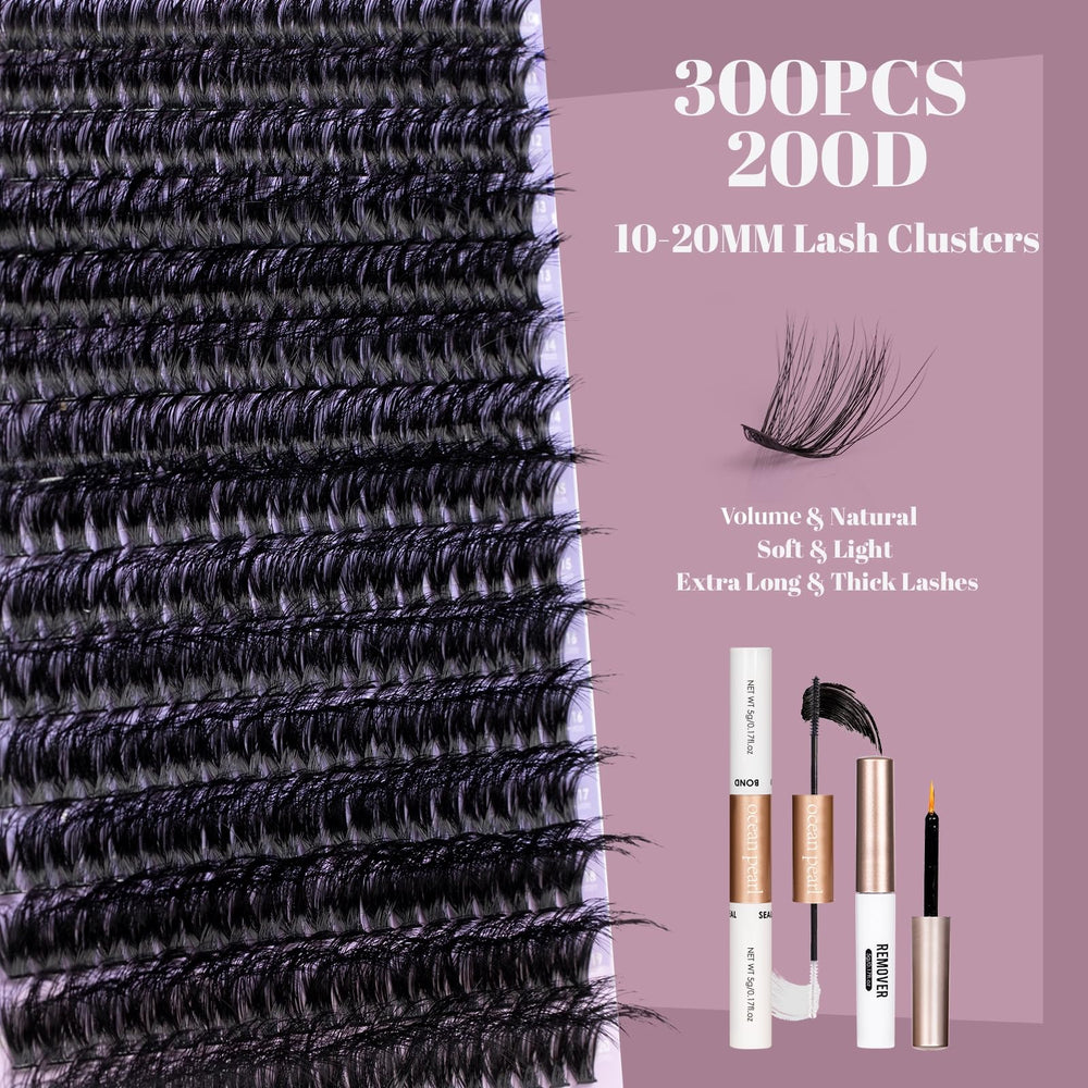 Ocean Pearl lash clusters 12mm for soft volume and easy DIY mapping.