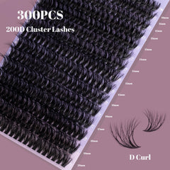 Ocean Pearl lash clusters 14mm for a subtle cat-eye look.