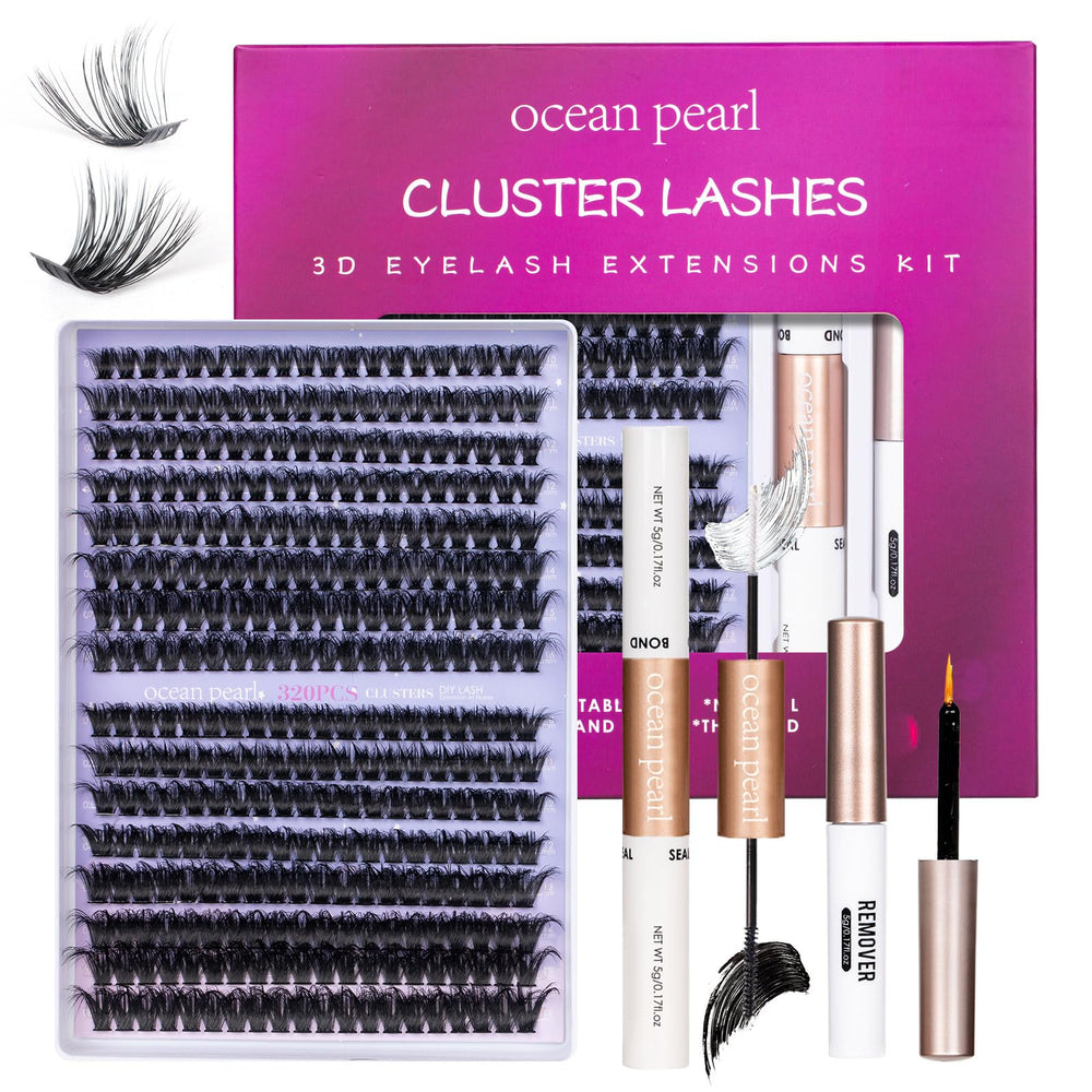 Ocean Pearl lash clusters kit with 320 pieces for 60D and 80D looks.