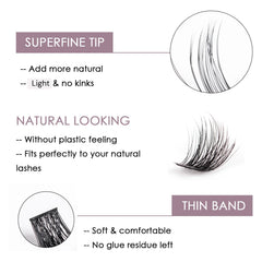 Ocean Pearl Lash Clusters close-up showing lightweight thin-base design for comfort