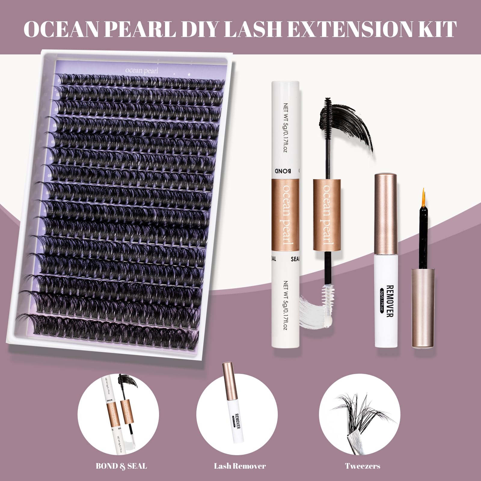 Ocean Pearl Lash Clusters mix-lengths enable custom eye shaping and style.