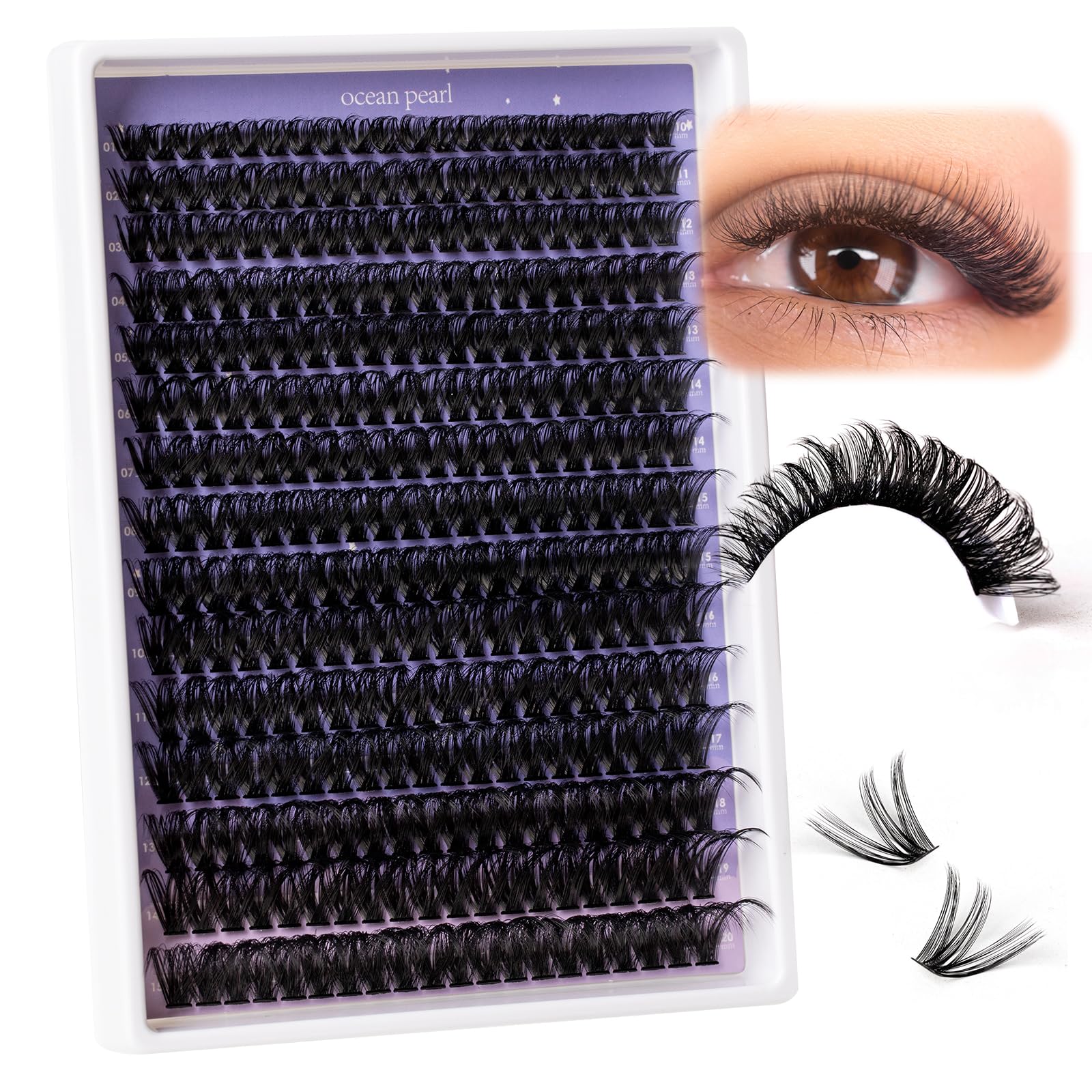Ocean Pearl Lash Clusters tweezers facilitate precise placement and reduced handling.