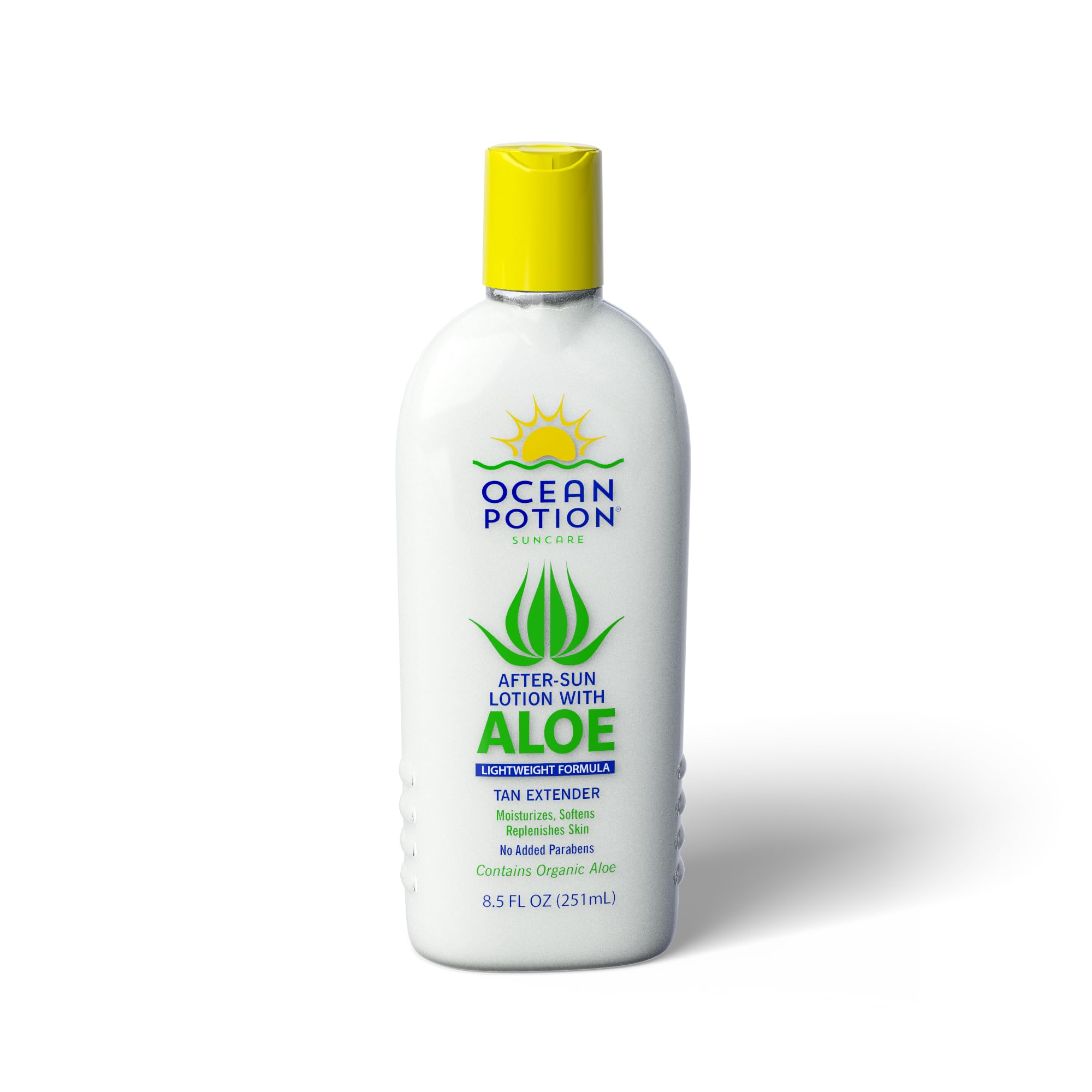 Ocean Potion after sun lotion bottle shown for skin hydration after sun exposure