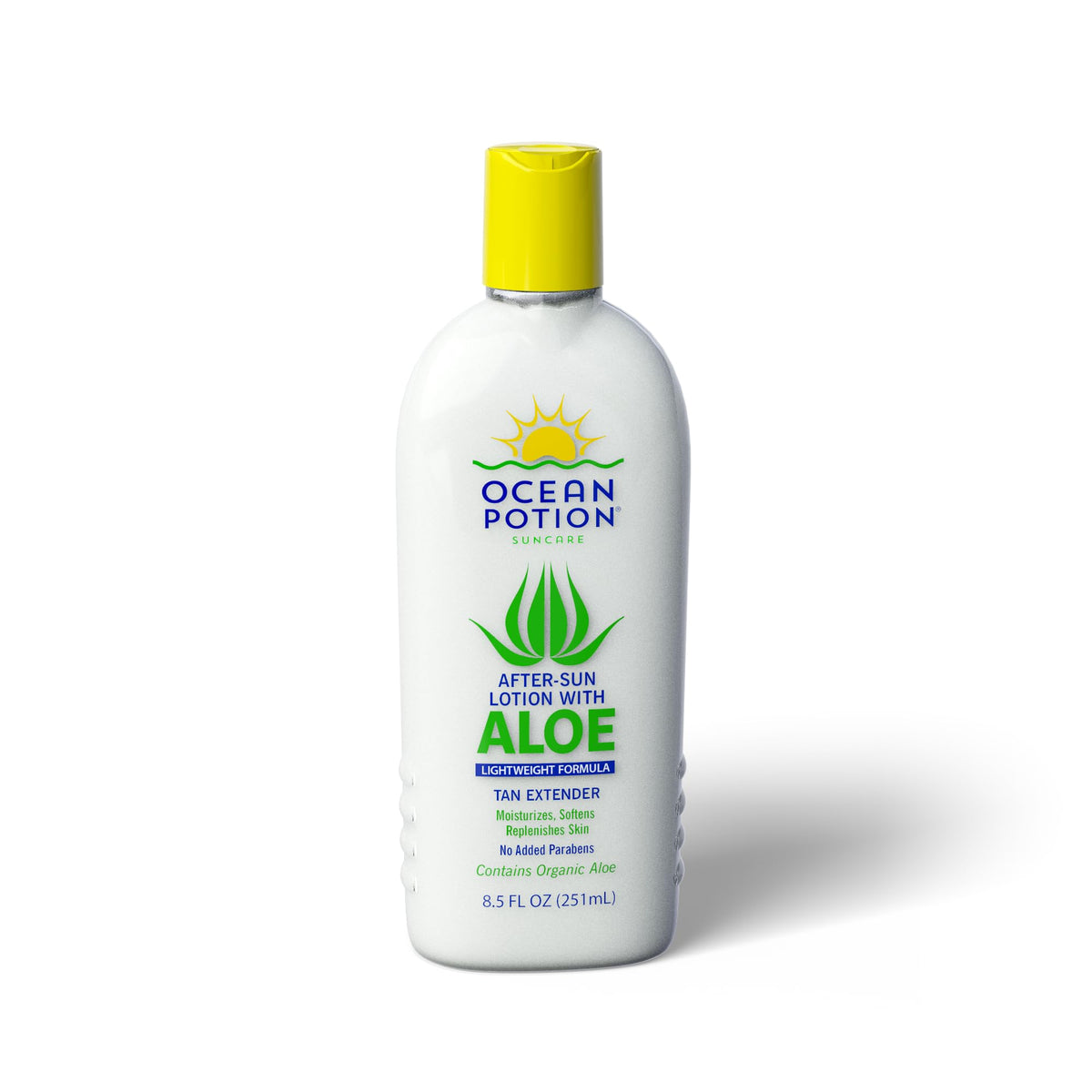 Ocean Potion after sun lotion bottle shown for skin hydration after sun exposure