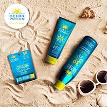Ocean Potion Sunscreen Body Spray SPF 30 mist on skin for quick coverage.