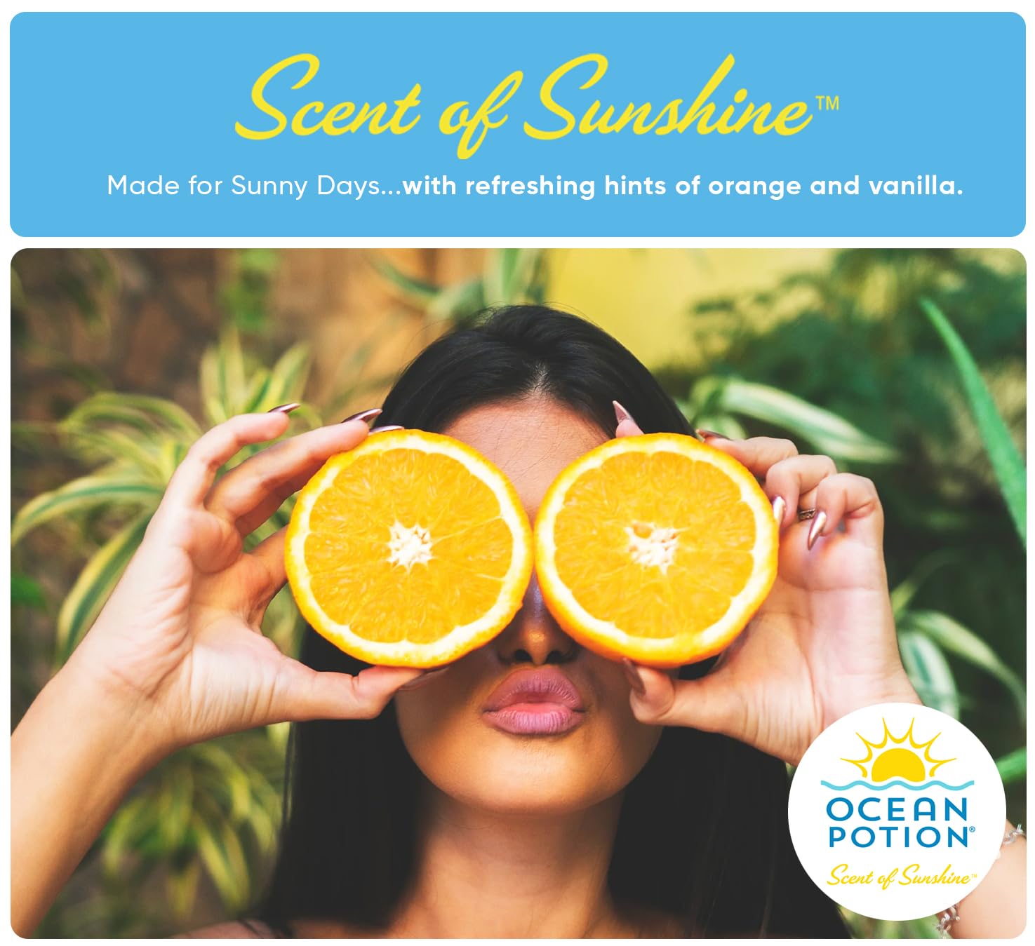 Ocean Potion sunscreen bottle label detail highlighting vitamin E and aloe