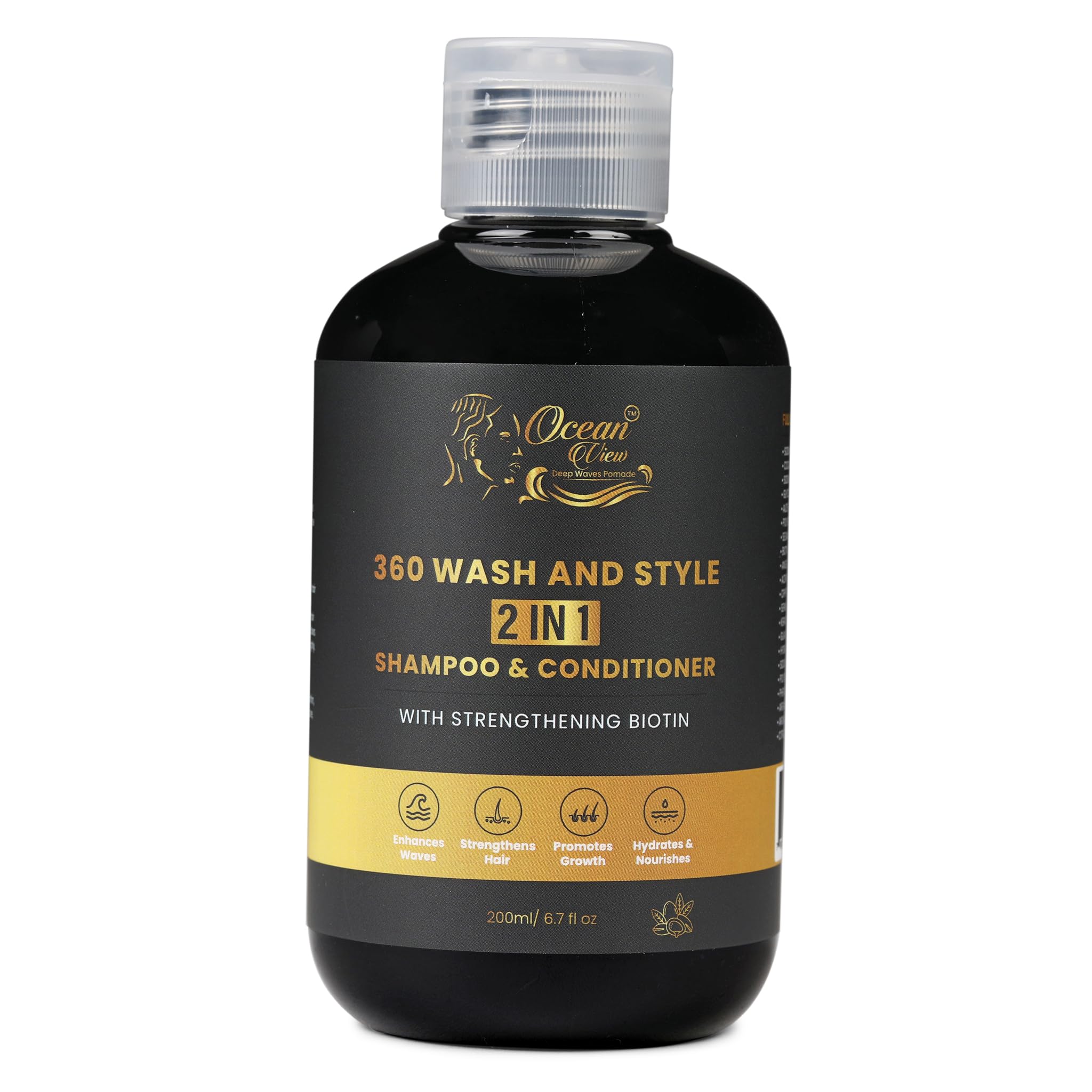 Ocean View Deep Waves Pomade bottle front for defined waves and styling