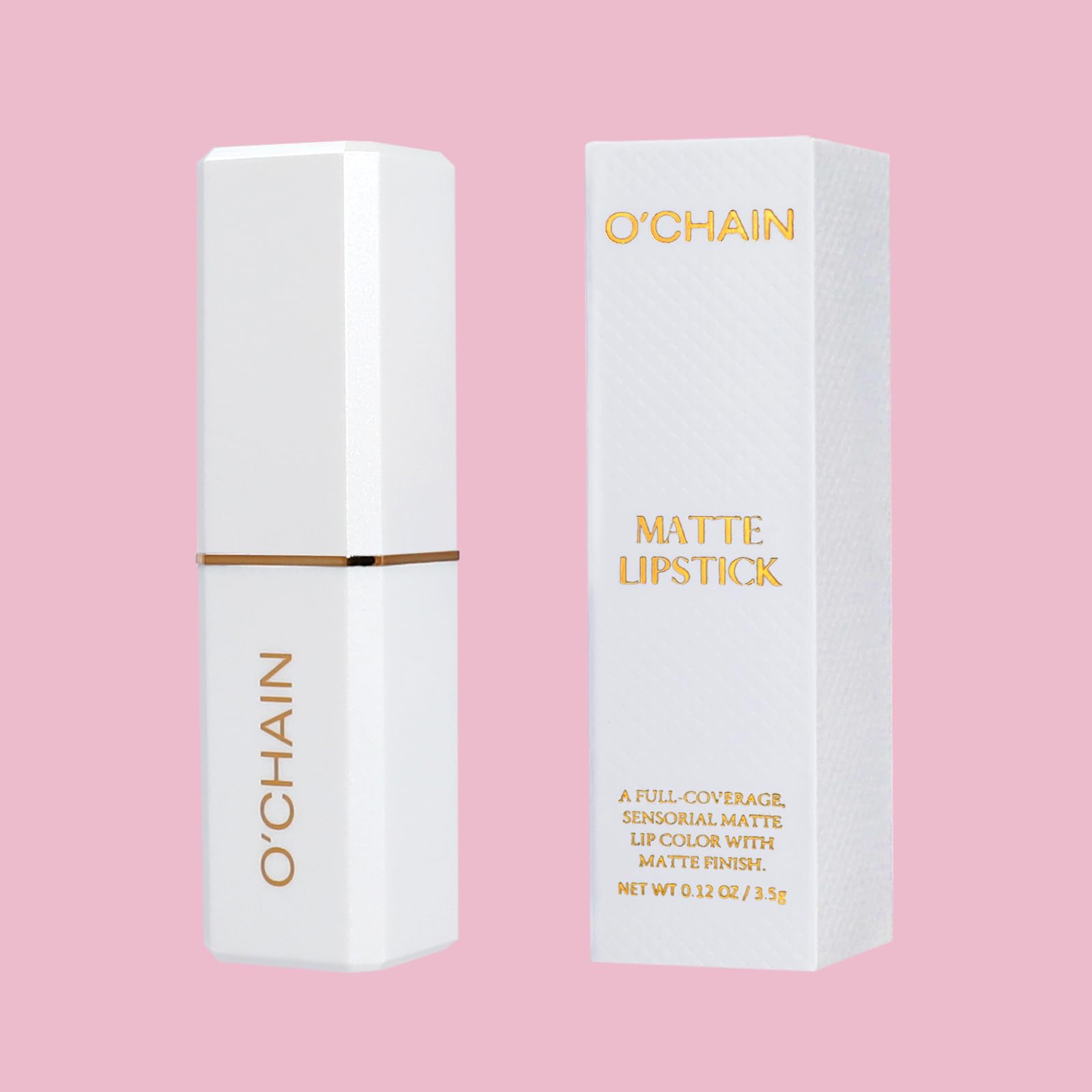 O'CHAIN Dark Red Matte Lipstick with nourishing oils for soft lips
