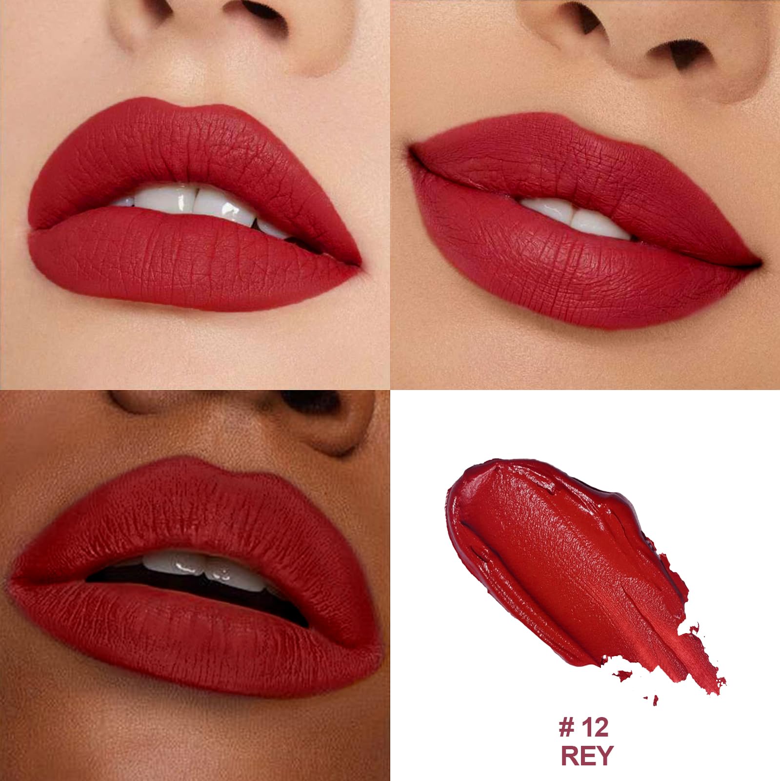 O'CHAIN Dark Red Matte Lipstick swatch on arm showing versatile shade