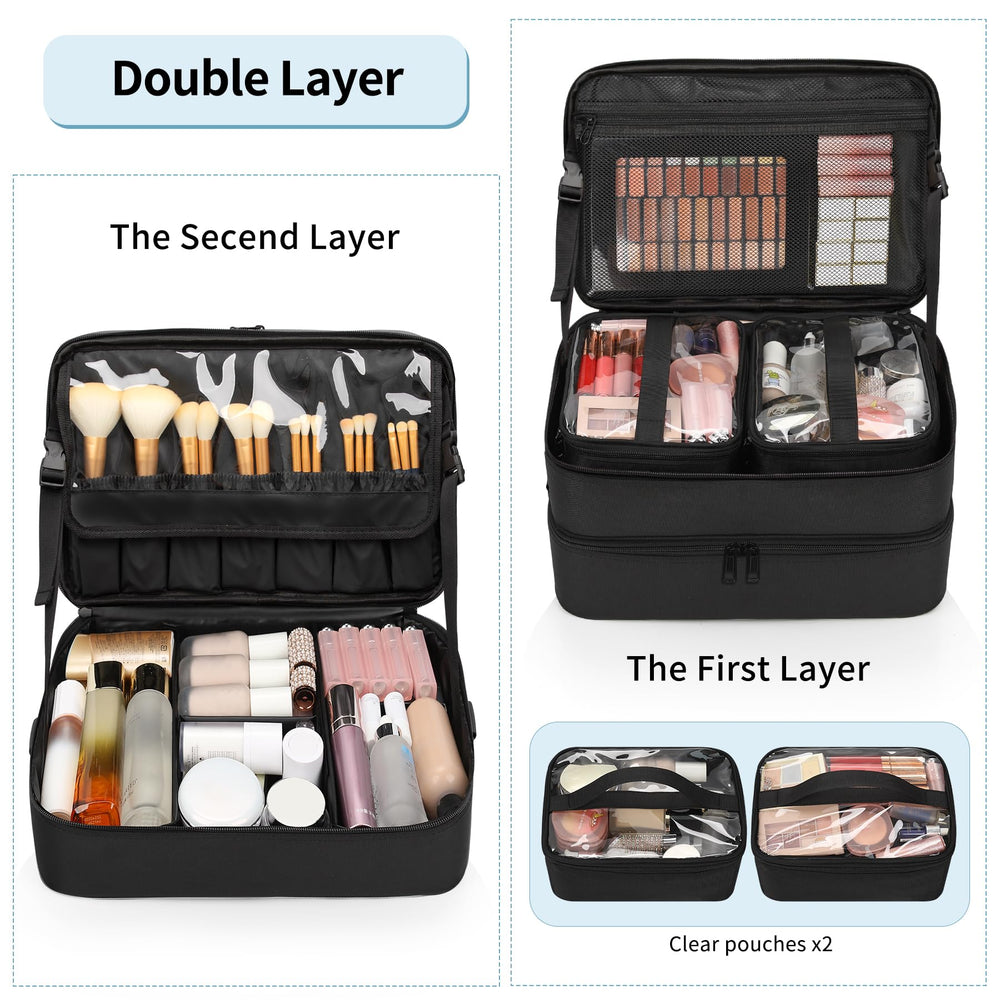 OCHEAL dual-case system with upper makeup box and bottom train case
