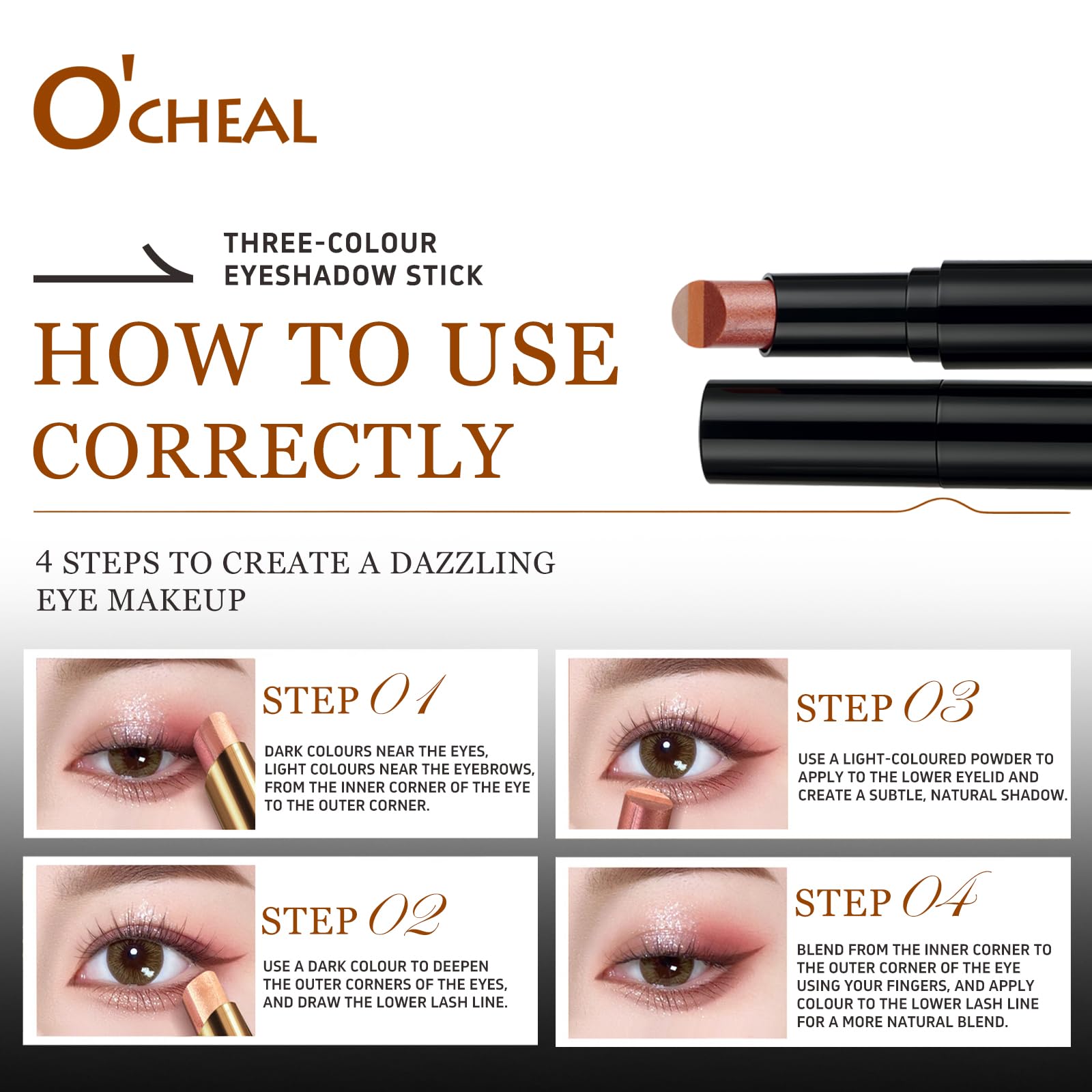 O'CHEAL Travel-friendly packaging makes quick touch-ups effortless.