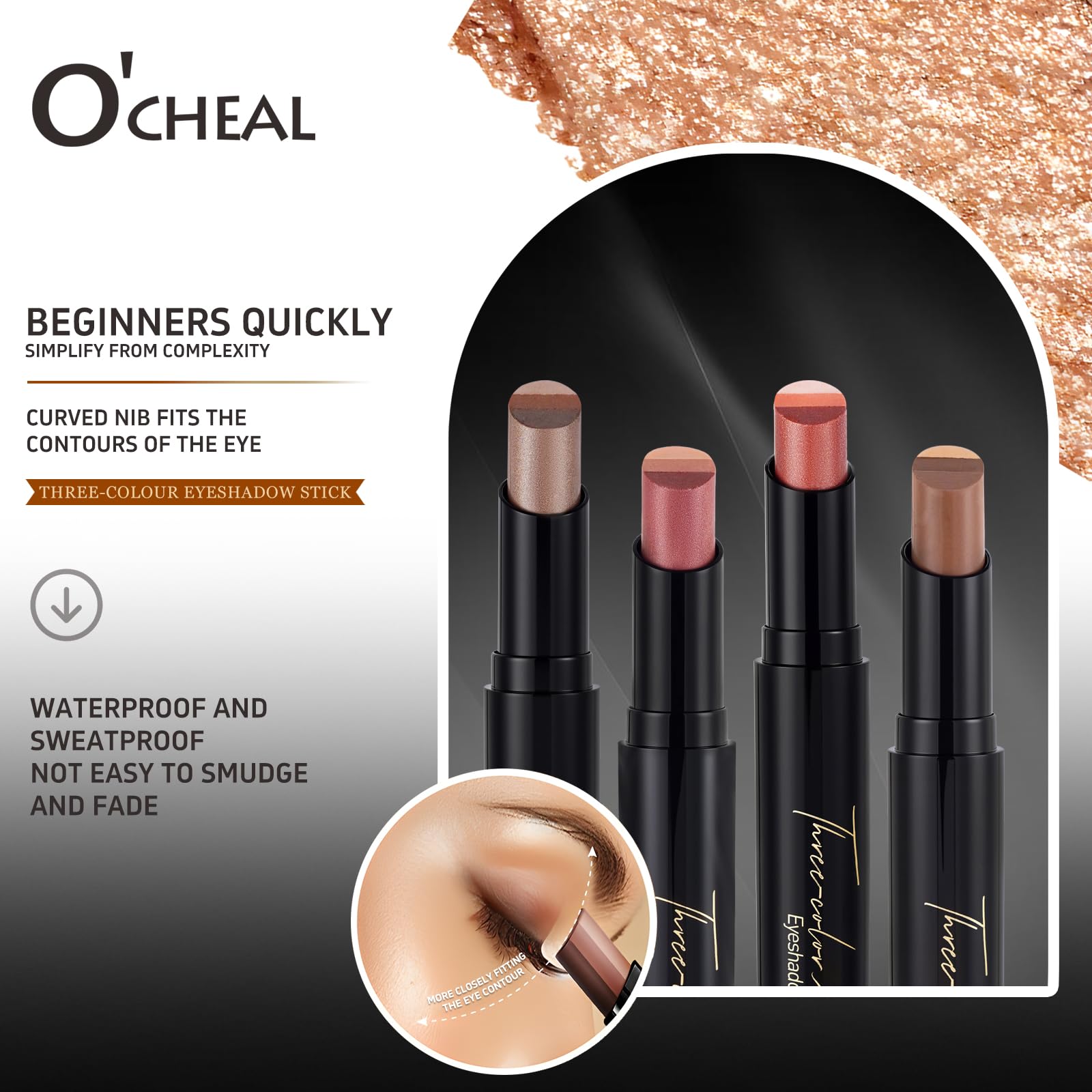 O'CHEAL Waterproof formula resists smudging for all-day wear.