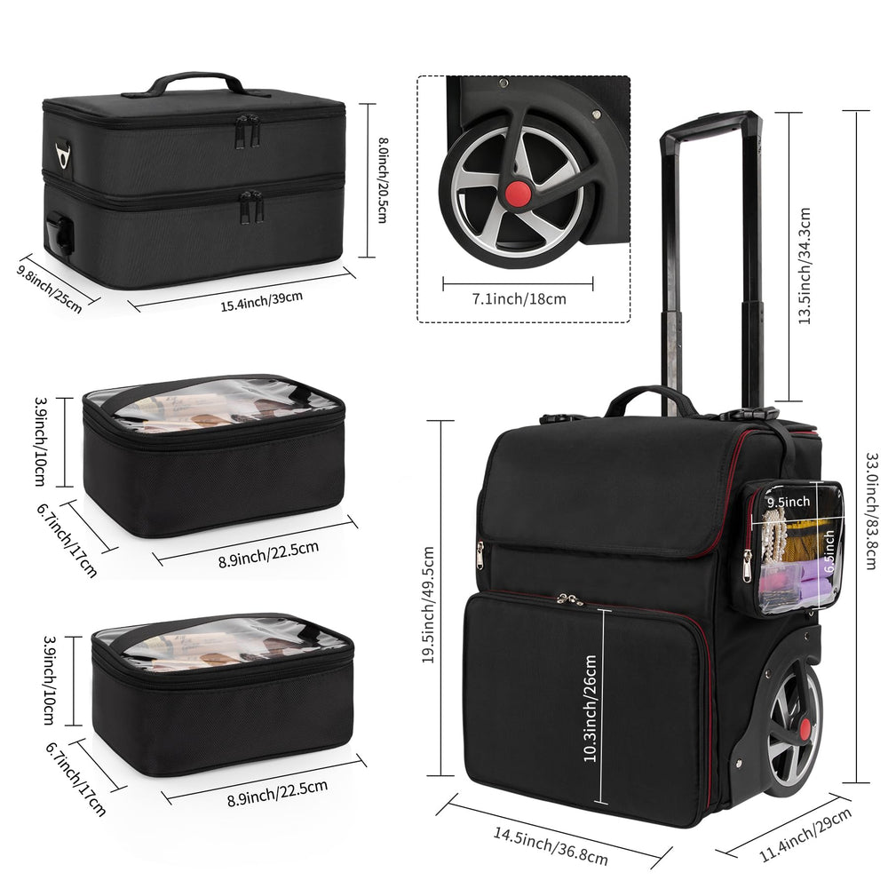 OCHEAL hairstylist travel bag with side pockets for quick tool access