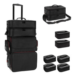 OCHEAL large makeup train case with wheels for mobile professional setup