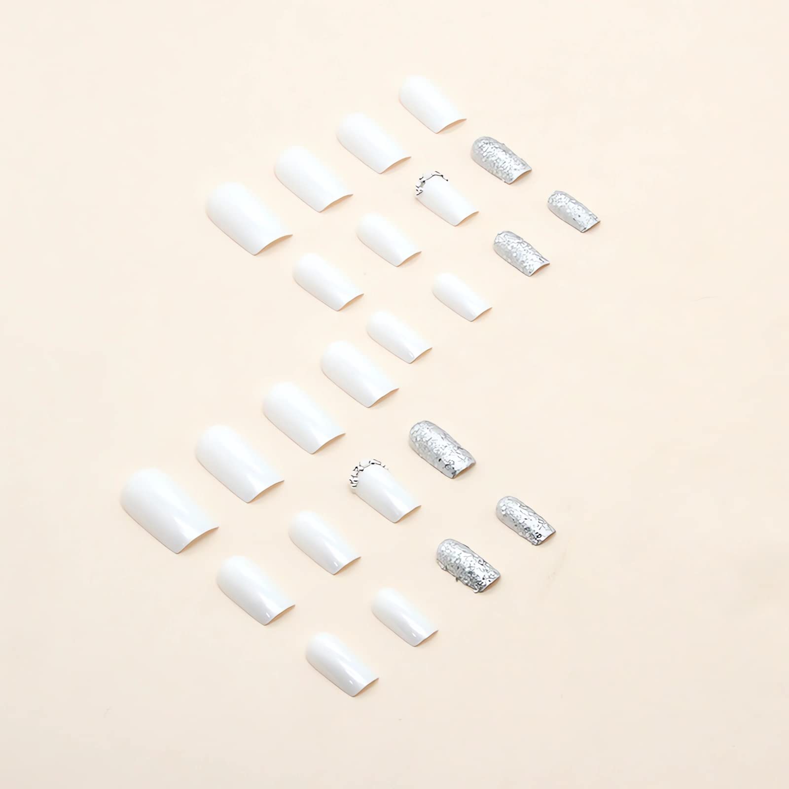 OCOUYVD 24-piece nails kit with file and jelly glue stickers for fast styling