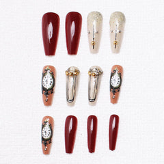 OCOUYVD Reusable acrylic full-cover nails with durable finish for extended wear.