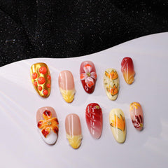 OCOUYVD autumn-leaves-full-cover-nails add elegant autumn flair to outfits