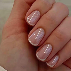 OCOUYVD nails display glossy pink tips and elegant square shape for daily wear.
