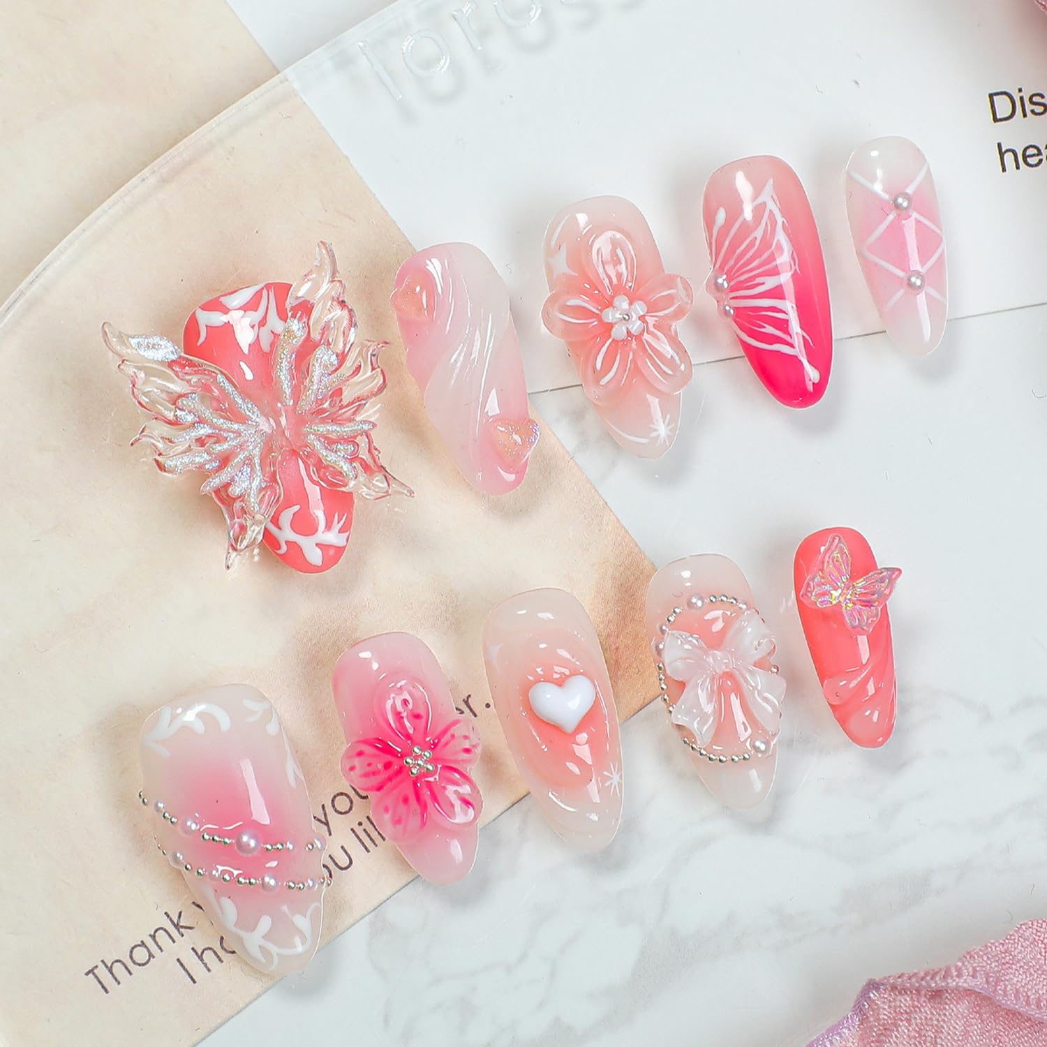 OCOUYVD thick acrylic multi‑layer gel nails delivering durable, lightweight wear