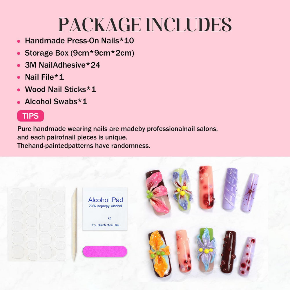 OCOUYVD Easy-application press-on system for a quick salon-like manicure at home.
