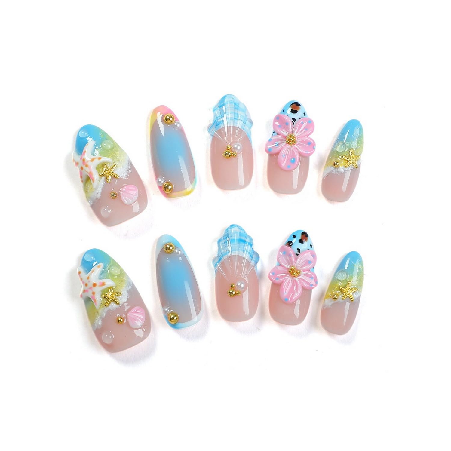 OCOUYVD floral design full-cover nails for occasions and daily style