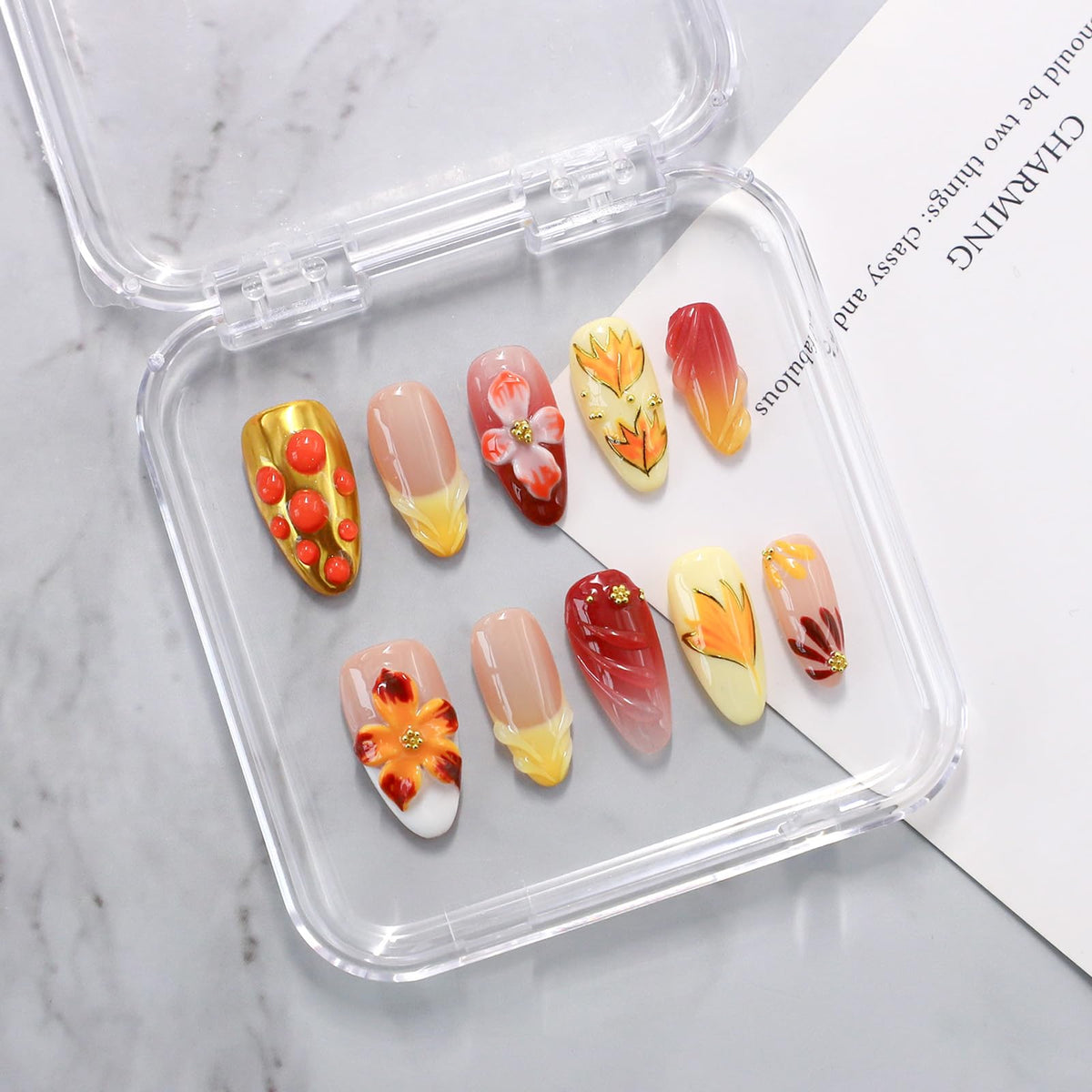 OCOUYVD flower-yellow-gradient-nails deliver vibrant color for special occasions