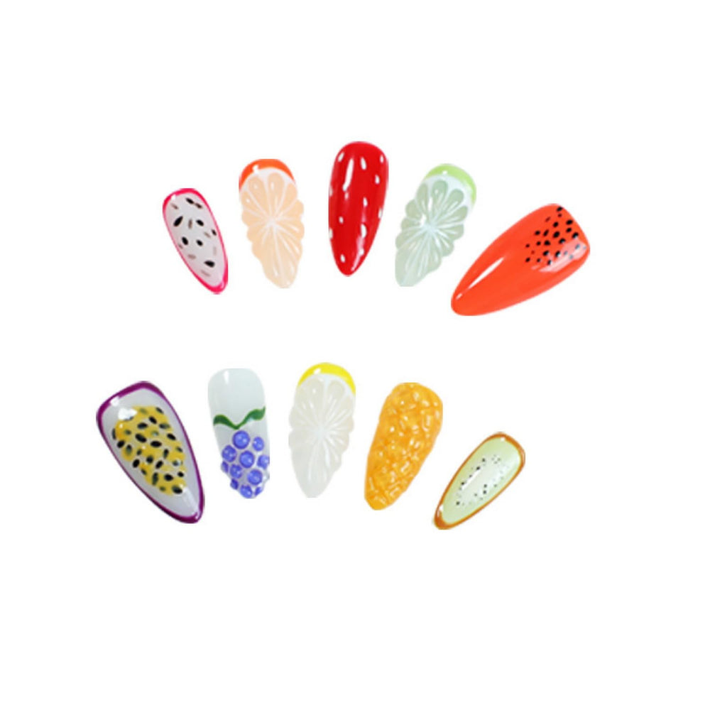 OCOUYVD almond-shaped fruit press on nails offer comfortable wear