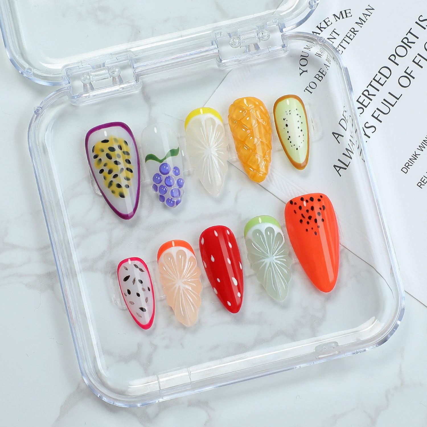 OCOUYVD lemon design fruit press on nails for a fresh, stylish look