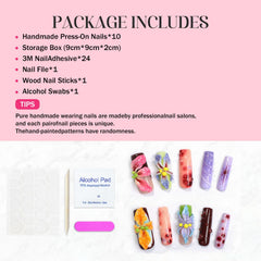 OCOUYVD gradient floral nails for spring and summer outfits