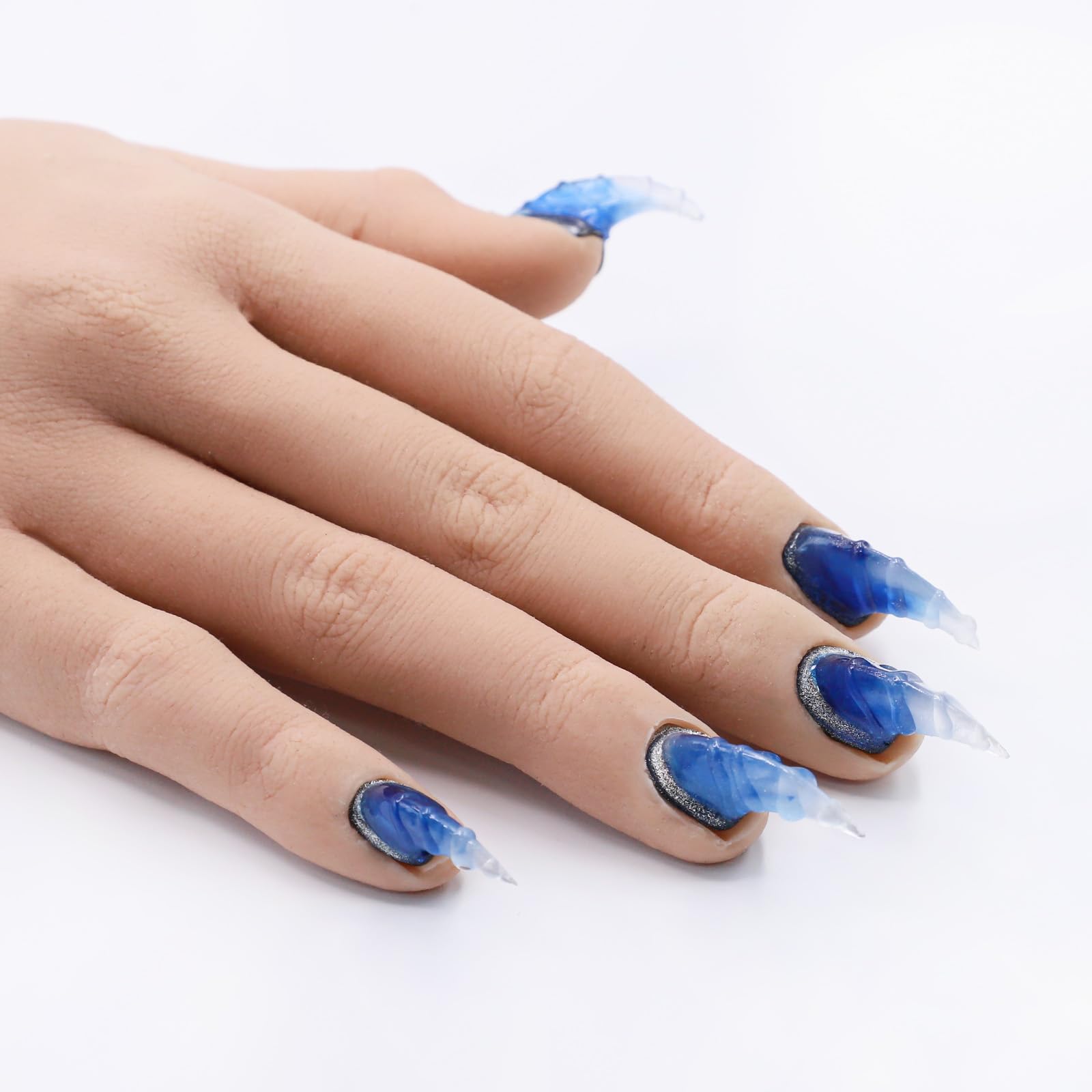 OCOUYVD thick acrylic and multi-layer gel nails for durable wear.