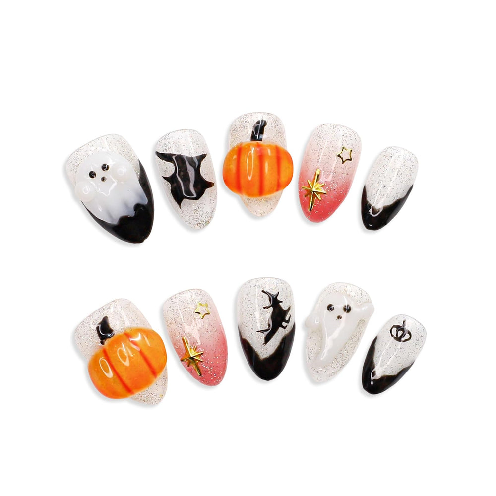 OCOUYVD pumpkin design nails add seasonal charm for parties and photos.